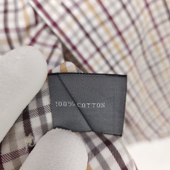 Talbots Men's Dress Shirt Red Grey Yellow Plaid Button Down Long Sleeve Size XL - Picture 6 of 10